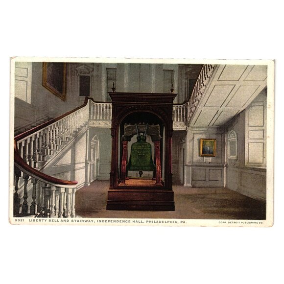 Liberty Bell Stairway Independence Hall Vintage Postcard Detroit Publishing Co - Picture 1 of 2